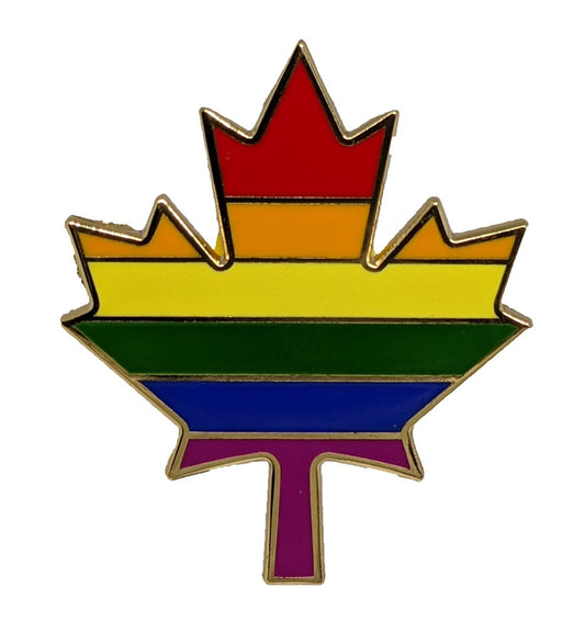 Gay Pride Rainbow Flag Canada Pride Canadian Maple Leaf Hard Enamel Pin for LGBTQ+ Pride | Pride Jewelry