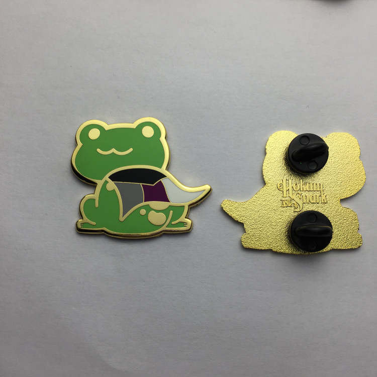 Demisexual Frog Pin | LGBTQ Frog in Demi Pride Flag Cape | Demisexual Pride Enamel Pin | Chibi Queer Frog | Pride Jewelry Gifts Accessories