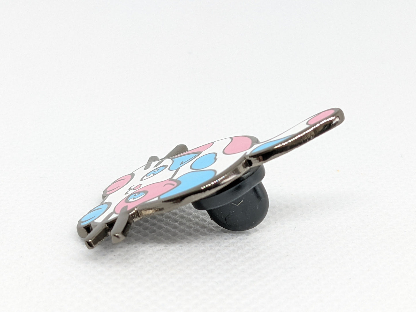 Transgender Purride Chibi Calico Cat Enamel Pin in Trans Pride Flag Colors | LGBTQ+ Subtle Pride Jewelry