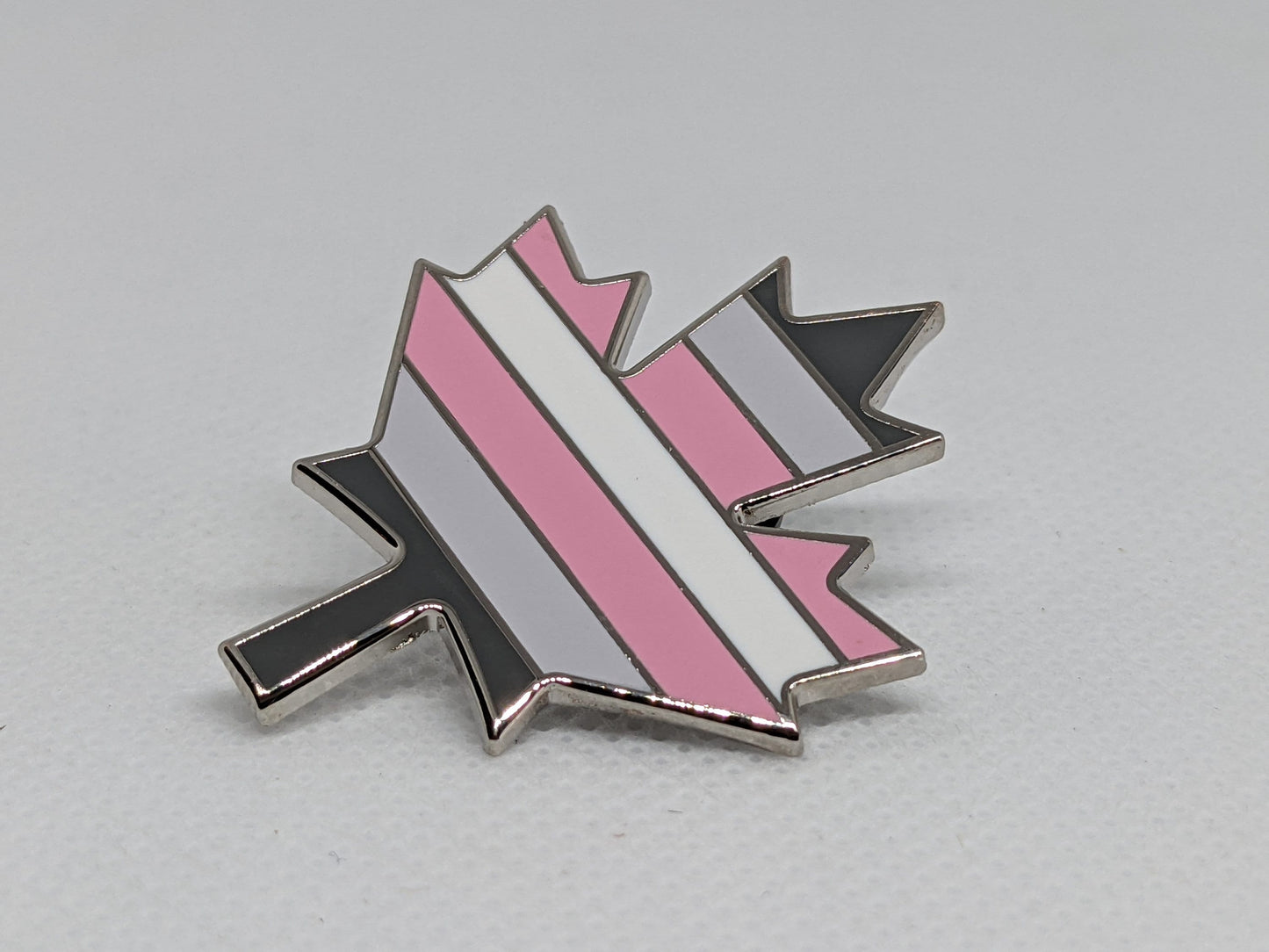 Demigirl Pride Canadian Maple Leaf Hard Enamel Pin in Demigirl  LGBT Pride Flag Colors | Pride Jewelry