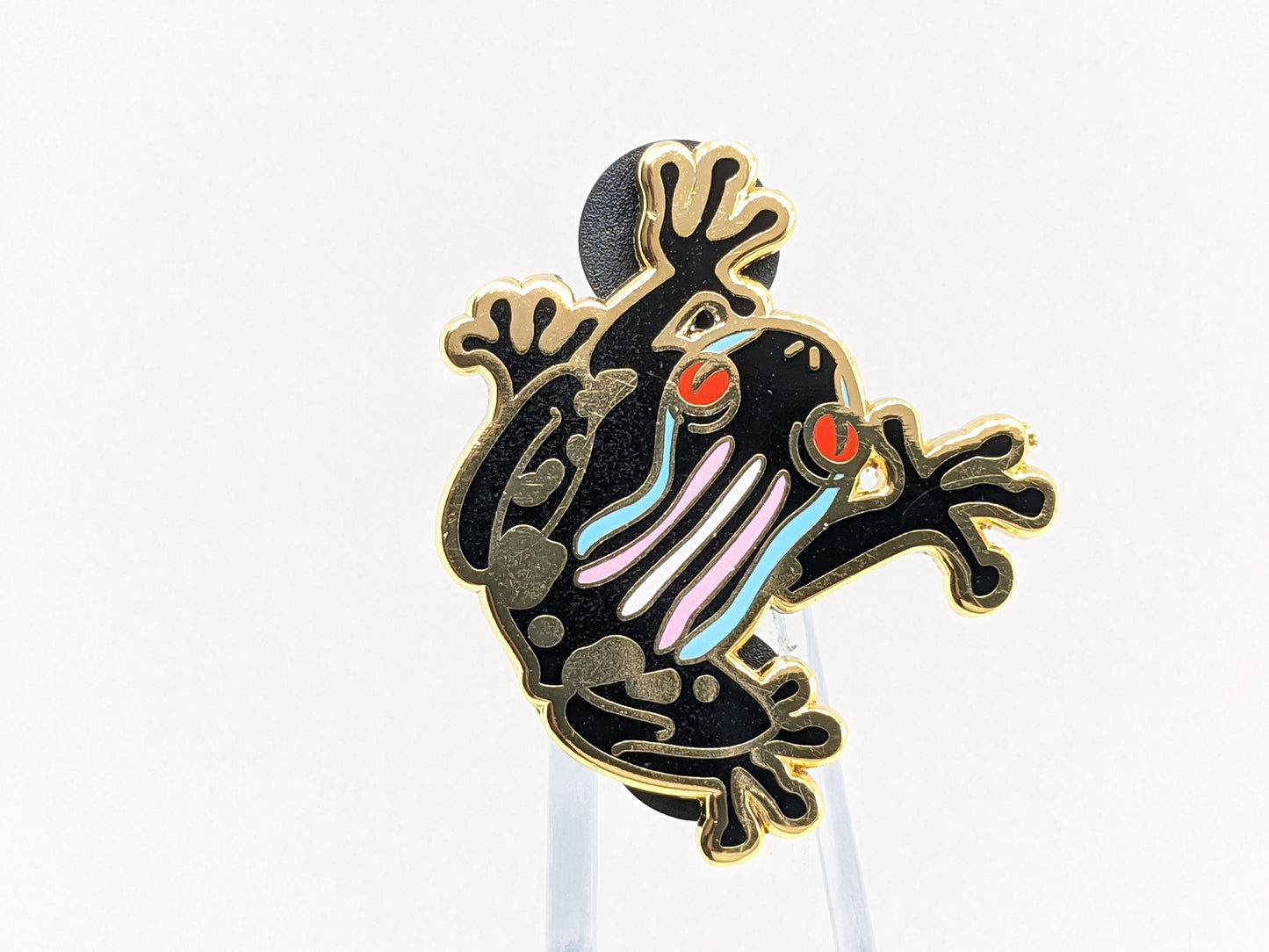 Trans Frog Pin | Transgender Subtle Pride Frog Enamel Pin | LGBTQ Frog Pin
