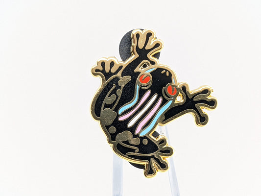 Trans Frog Pin | Transgender Subtle Pride Frog Enamel Pin | LGBTQ Frog Pin