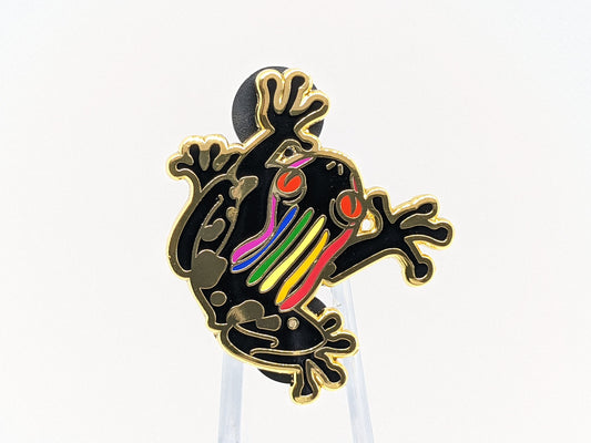 Gay Pride Frog Pin | Rainbow Subtle Pride Frog Enamel Pin | LGBTQ Frog Pin