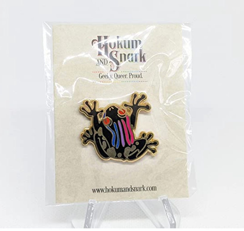 Bisexual Frog Pin | Subtle Bi Pride Frog Enamel Pin | LGBTQ Frog Pin