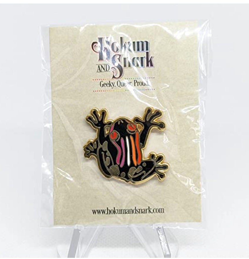 Lesbian Frog Pin | Sunset Lesbian Subtle Pride Frog Enamel Pin | LGBTQ Frog Pin | WLW Pin
