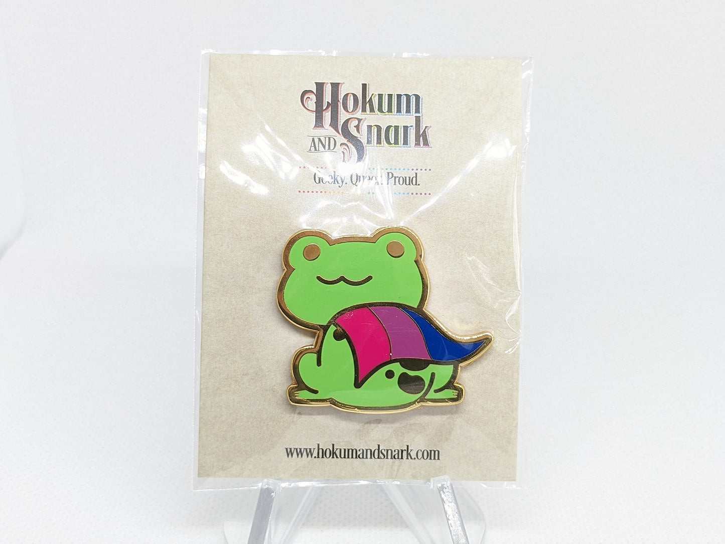 Bisexual Frog Pin | Bi Pride Frog Enamel Pin | LGBTQ+ Frog Pin | Pride Jewelry Pride Accessories LGBT Pins