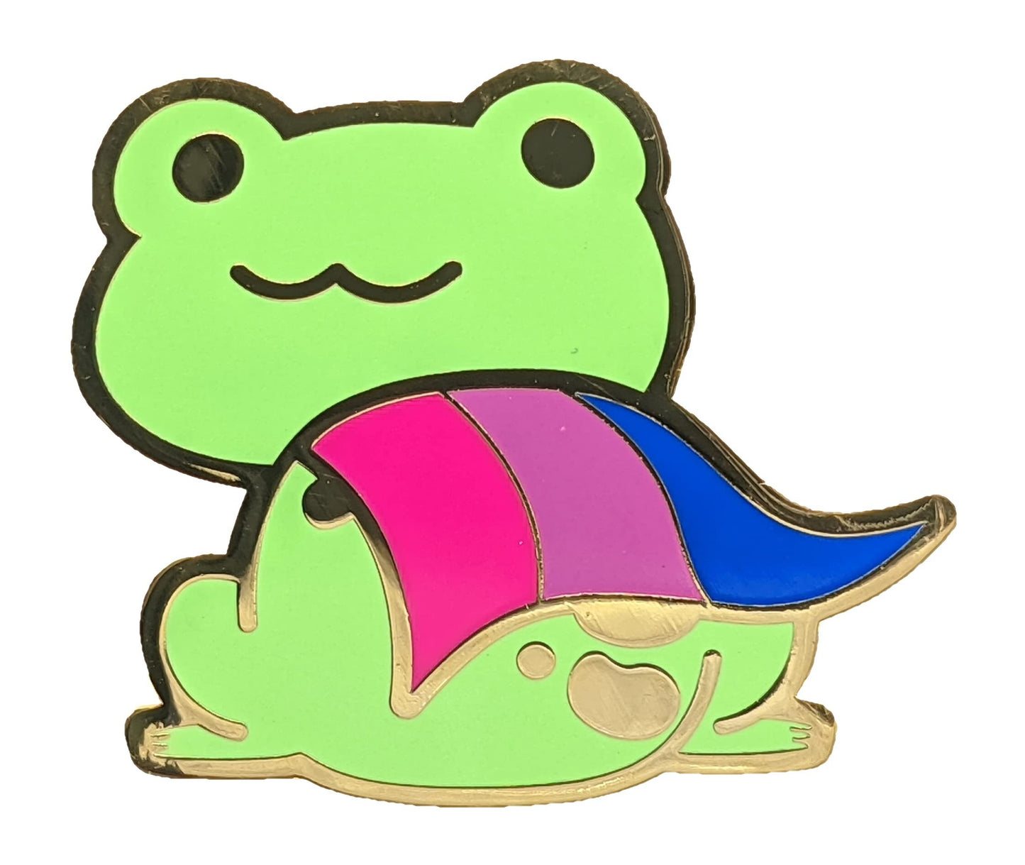 Bisexual Frog Pin | Bi Pride Frog Enamel Pin | LGBTQ+ Frog Pin | Pride Jewelry Pride Accessories LGBT Pins