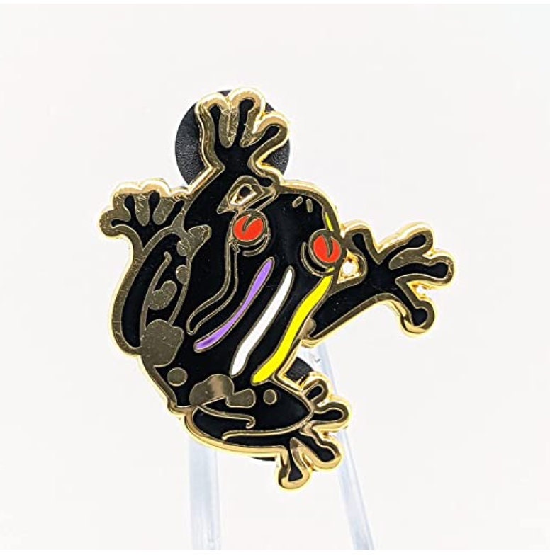 Nonbinary Pride Frog Pin | Non-Binary Subtle Pride Frog Enamel Pin | LGBTQ Frog Pin | Enby Pin