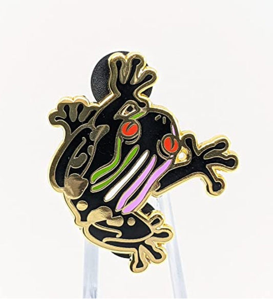 Genderqueer Pride Frog Pin | Gender Queer Subtle Pride Frog Enamel Pin | LGBTQ Frog Pin