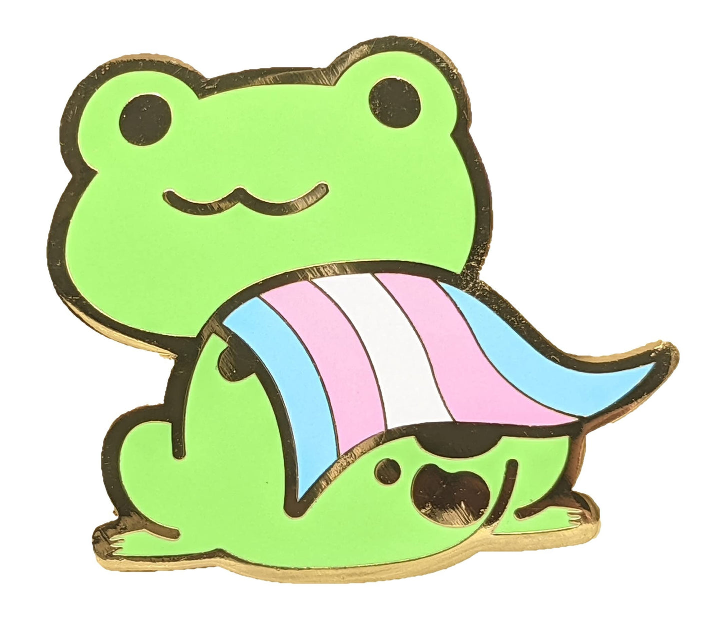 Transgender Pride Frog Pin | Trans Pride Frog Enamel Pin | Chibi Queer Frog Pin | Pride Jewelry Pride Accessories LGBT Pins