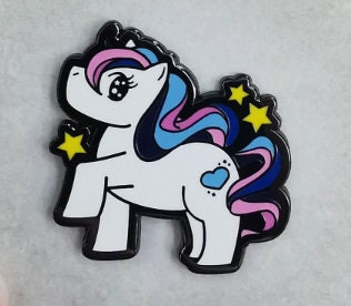 Chibi Unicorn Omnisexual Pin | Gay My Little Pony Enamel Pin with Subtle Omnisexual Pride Flag Colors | LGBTQ+ Pins | Lowkey Pride Jewelry