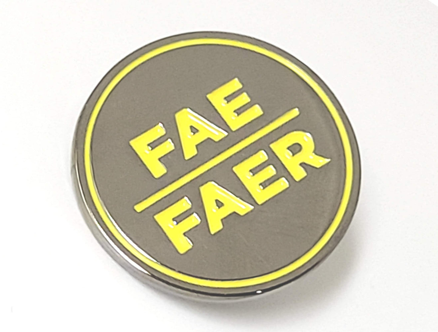 Fae Faer Enamel Neopronoun Pin | Gender Nonconforming Genderfae Neo Pronoun Pin