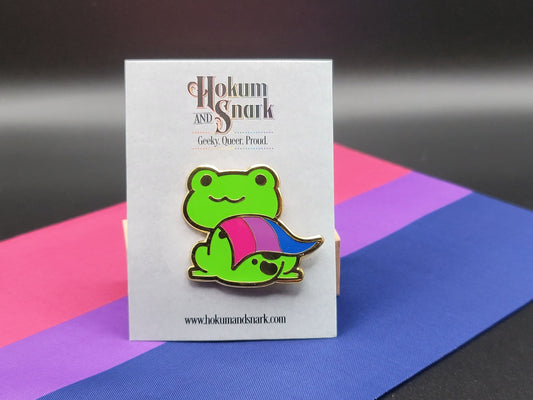 Bisexual Frog Pin | Bi Pride Frog Enamel Pin | LGBTQ+ Frog Pin | Pride Jewelry Pride Accessories LGBT Pins
