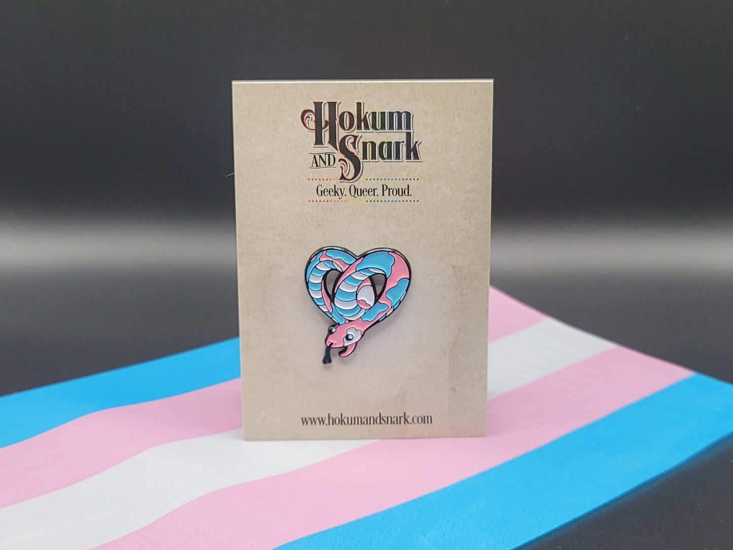 Transgender Pride Noodle Cute Enamel Pin in Trans LGBT Pride Flag Colors | Subtle Pride Jewelry Accessories Gifts