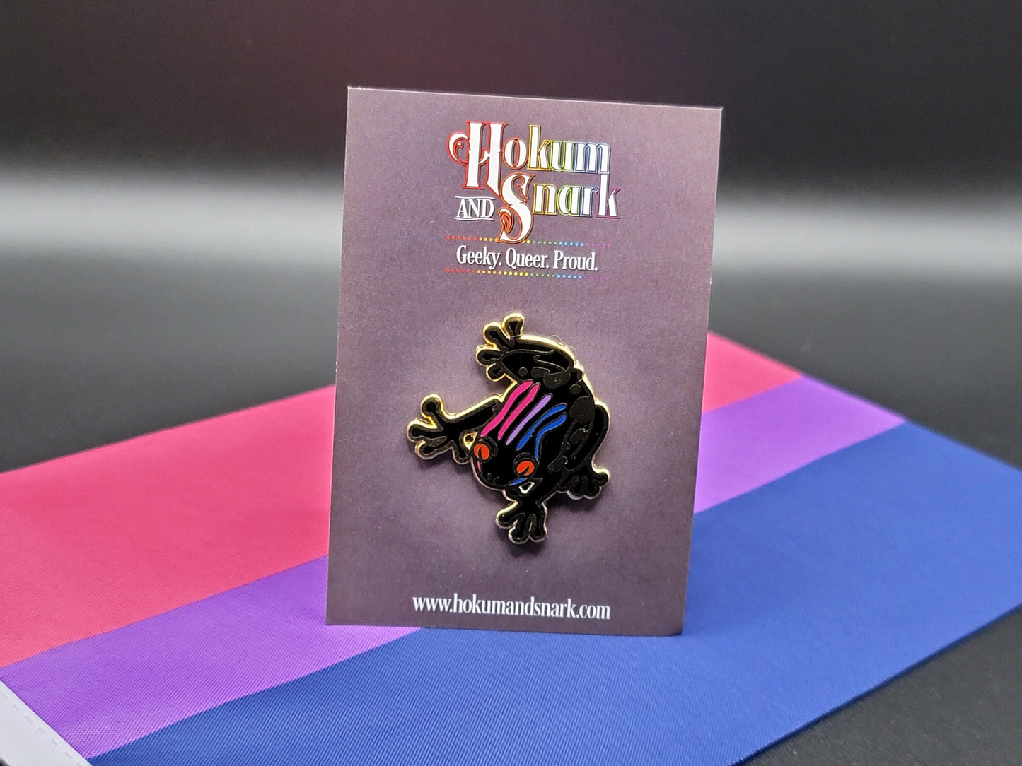 Bisexual Frog Pin | Subtle Bi Pride Frog Enamel Pin | LGBTQ Frog Pin