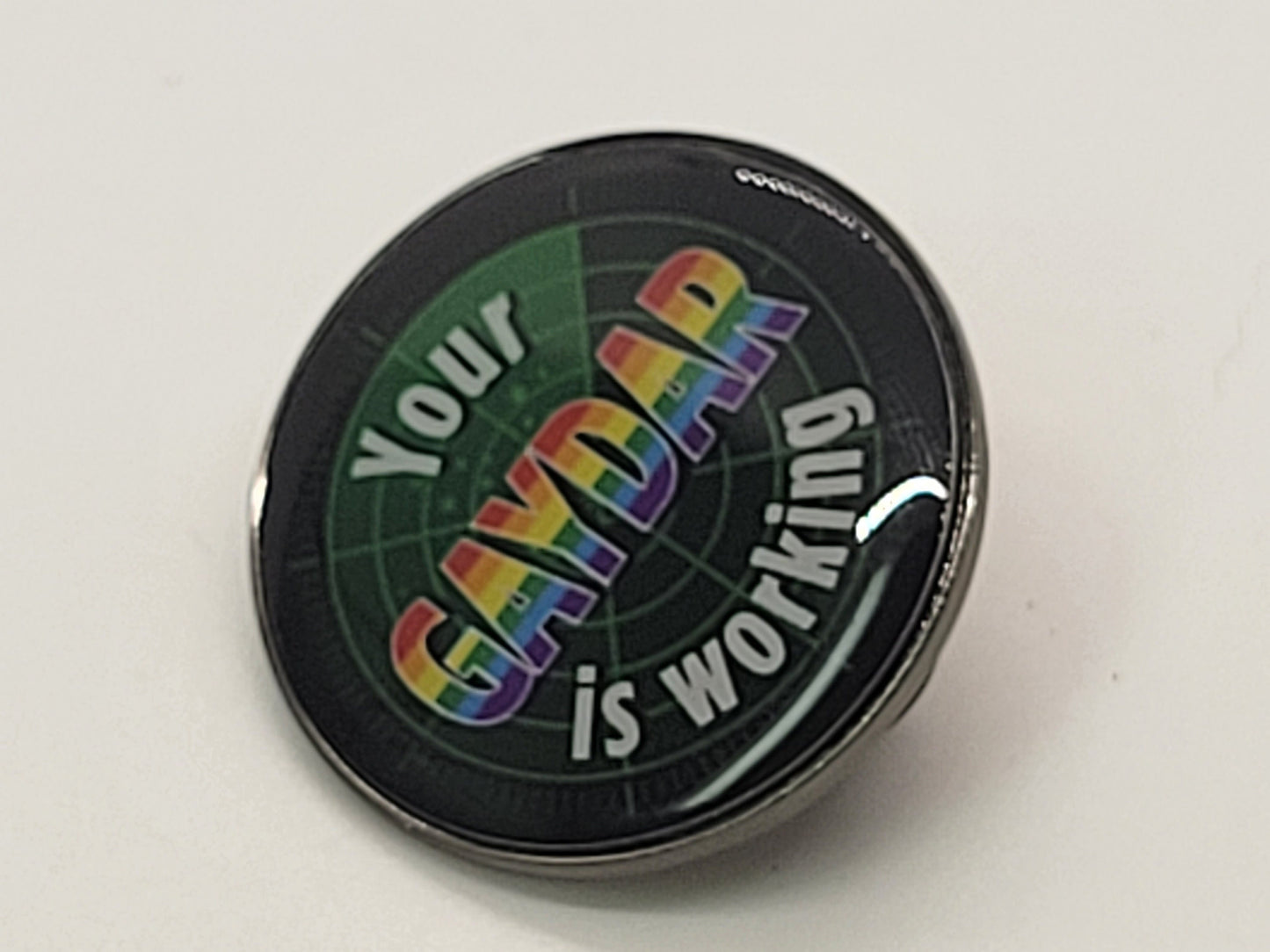 Your Gaydar Is Working Enamel Pin | LGBTQ Flirting Pride Jewelry