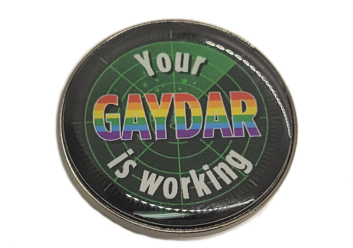 Your Gaydar Is Working Enamel Pin | LGBTQ Flirting Pride Jewelry