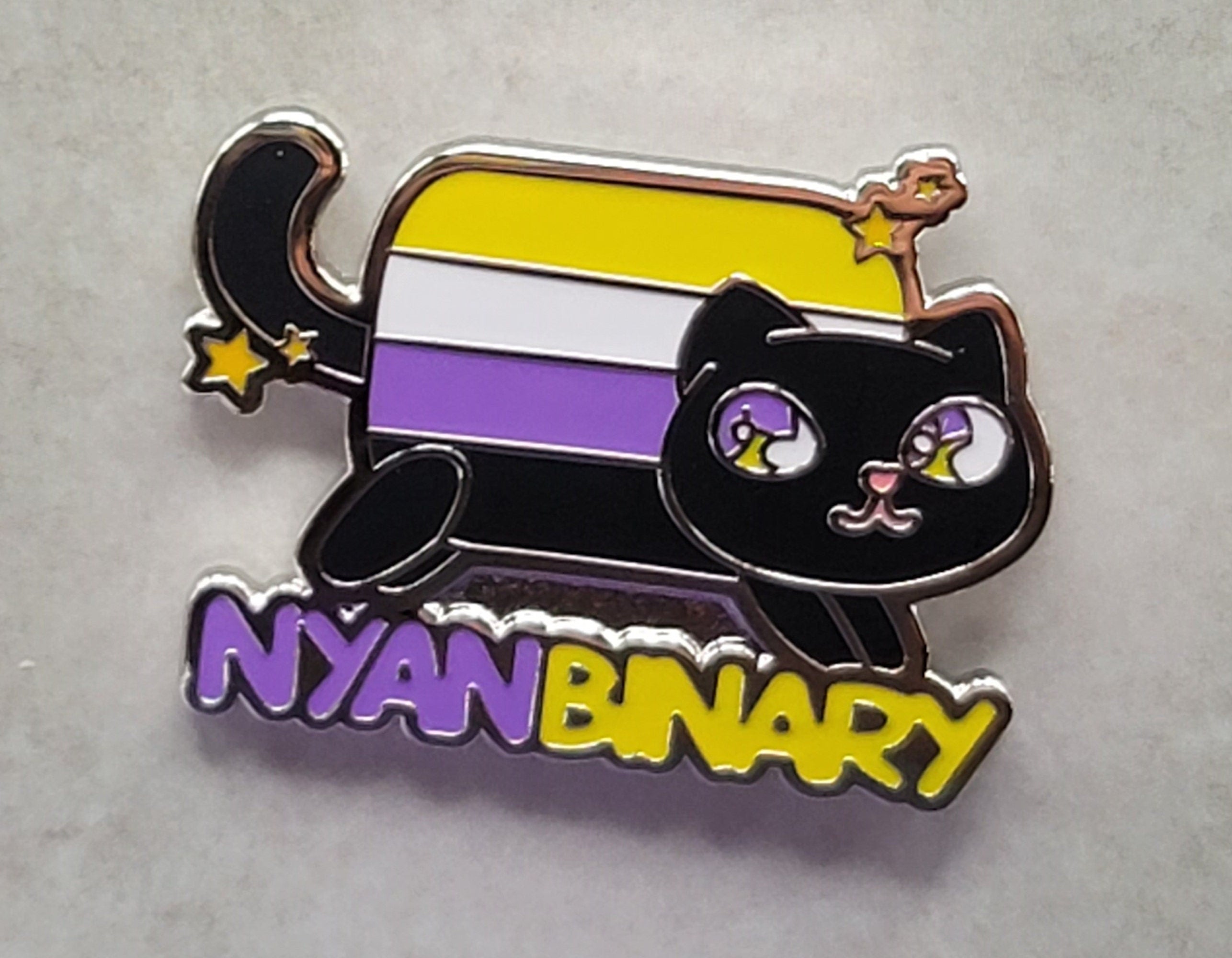 Nyanbinary Nonbinary Pride Nyanbinary Nyan Cat Pun Kawaii Chibi Style & LGBTQ Enb ...