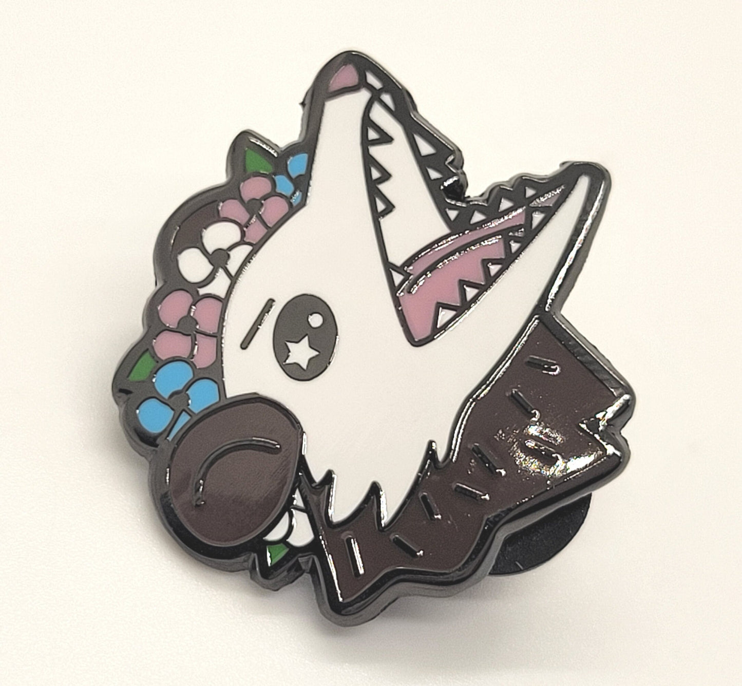 Trans Pride Possum in Flower Crown Screams in Gay | Transgender Trash Opossum Enamel Pin Says Protect Trans Kids| LGBTQ Pin