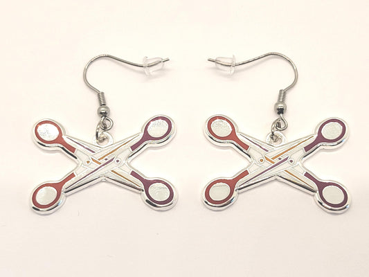 Lesbian Pride Scissors Earrings in WLW LGBT+ Flag Colors |  LGBTQ+ Pride Jewelry