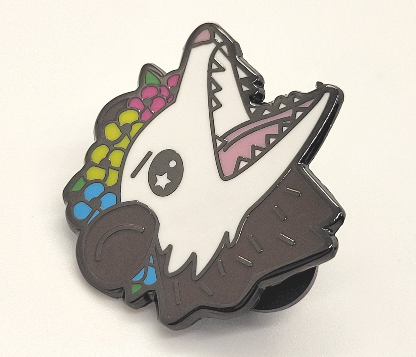 Pansexual Pride Possum in Flower Crown Screams in Gay | Pan Trash Opossum Enamel Pin Screams in Pansexual | LGBTQ Pin